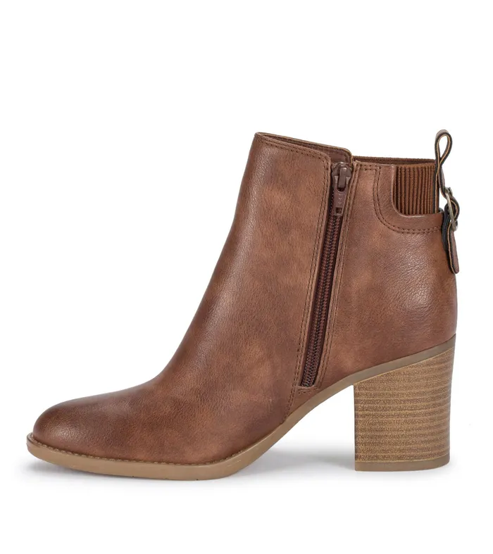 Women Baretraps Posture Plus Boots Rhoslyn Block Heel Bootie Brush Brown
