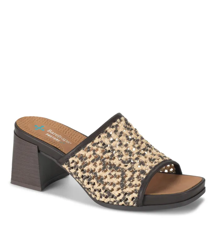 Women Baretraps Posture Plus Sandals Brenda Block Heel Sandal Natural Multi