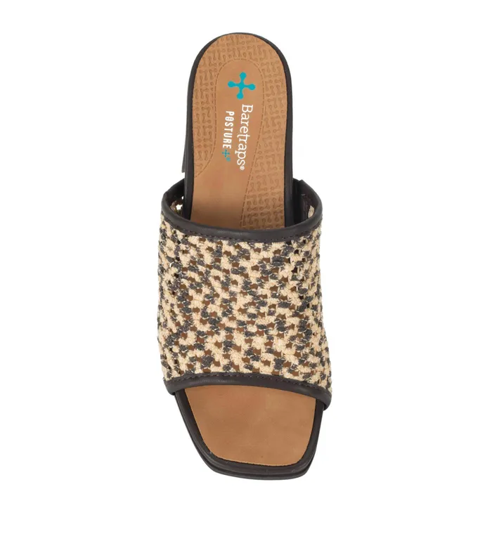 Women Baretraps Posture Plus Sandals Brenda Block Heel Sandal Natural Multi