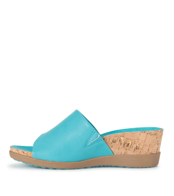 Women Baretraps Posture Plus Sandals Dawny Wedge Slide Sandal Turquoise