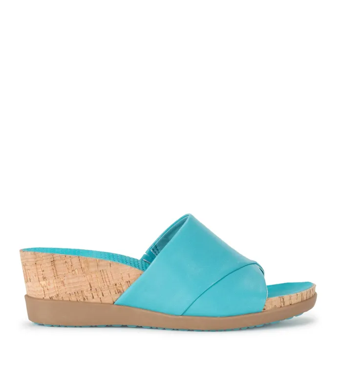 Women Baretraps Posture Plus Sandals Dawny Wedge Slide Sandal Turquoise