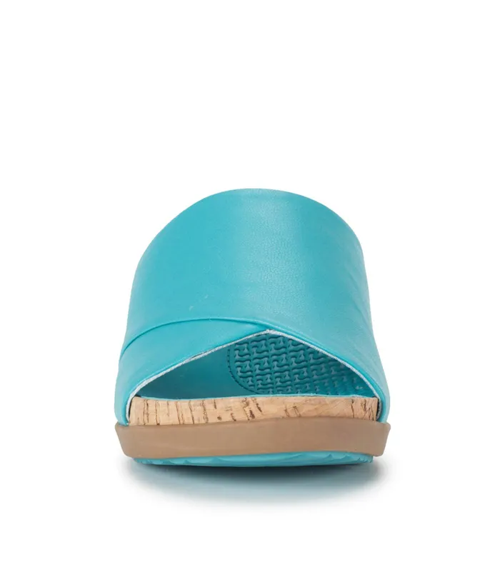 Women Baretraps Posture Plus Sandals Dawny Wedge Slide Sandal Turquoise