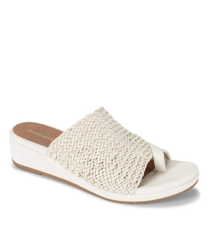 Women Baretraps Slides and Slip On Sandals Abey Wedge Slide Sandal Cream