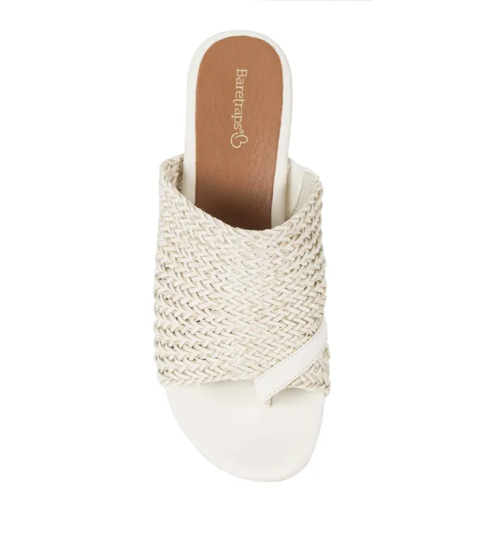 Women Baretraps Slides and Slip On Sandals Abey Wedge Slide Sandal Cream