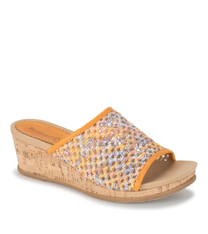 Women Baretraps Slides and Slip On Sandals Flossey Wedge Slide Sandal Sun Multi Floral