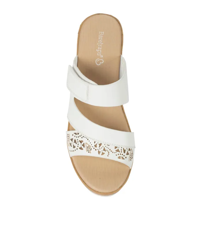 Women Baretraps Slides and Slip On Sandals Gigi Block Heel Slide Sandal White