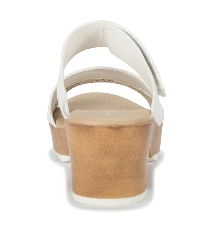 Women Baretraps Slides and Slip On Sandals Gigi Block Heel Slide Sandal White