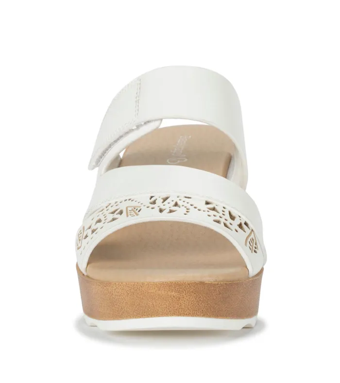 Women Baretraps Slides and Slip On Sandals Gigi Block Heel Slide Sandal White