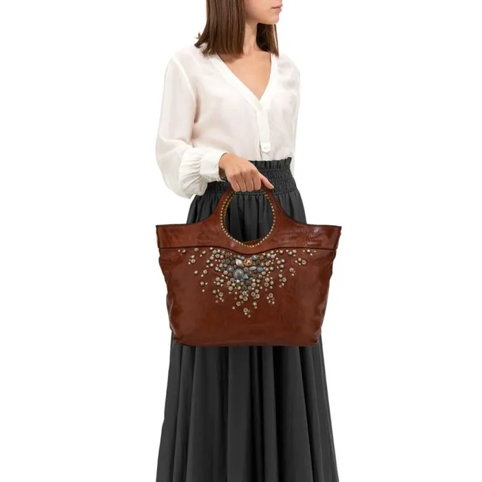Women Bella Di Notte Cognac Campomaggi ShoppersTote Bags Women Bella Di Notte Cognac Campomaggi ShoppersTote Bags