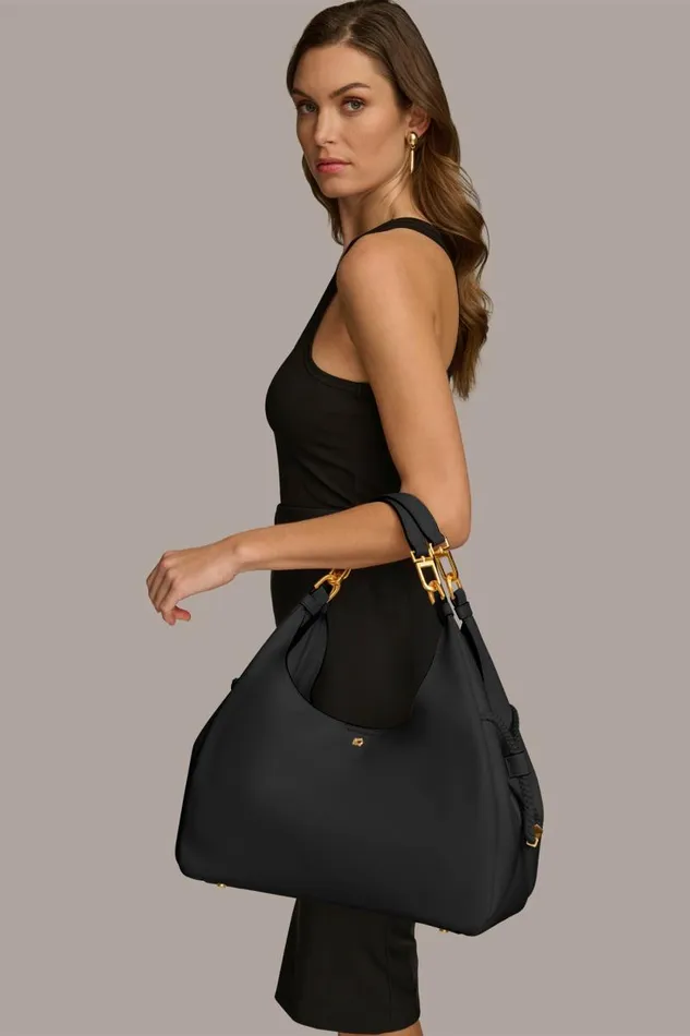 Women BELLEROSE HOBO Black Donna Karan New York Shoulder And Hobo Bags Women BELLEROSE HOBO Black Donna Karan New York Shoulder And Hobo Bags