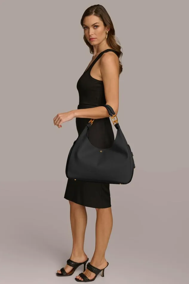 Women BELLEROSE HOBO Black Donna Karan New York Shoulder And Hobo Bags Women BELLEROSE HOBO Black Donna Karan New York Shoulder And Hobo Bags