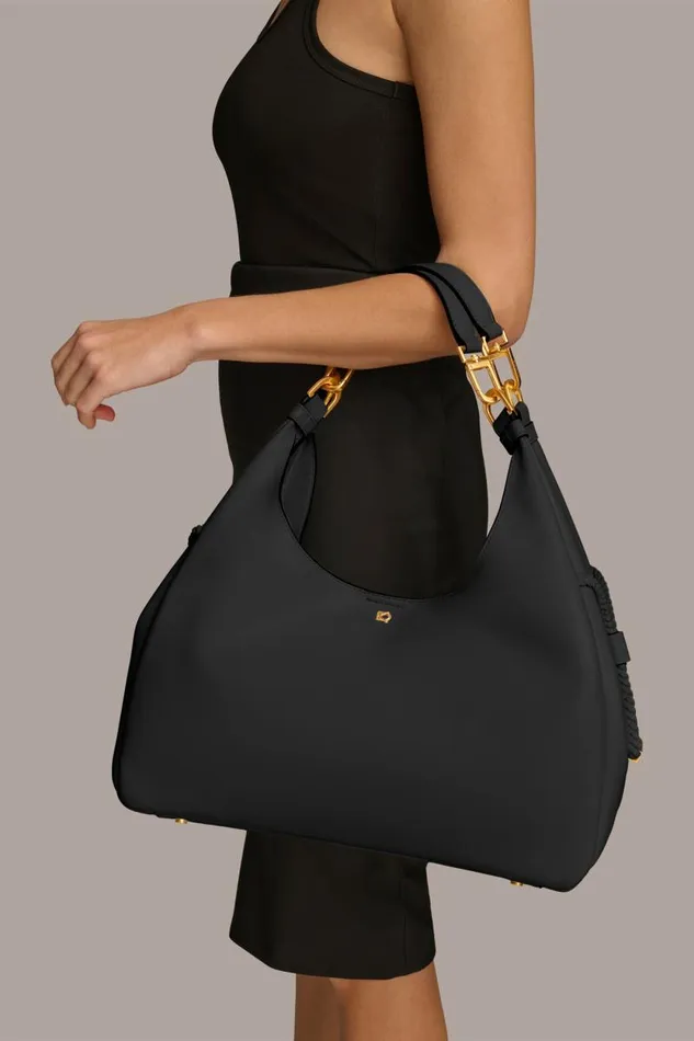 Women BELLEROSE HOBO Black Donna Karan New York Shoulder And Hobo Bags Women BELLEROSE HOBO Black Donna Karan New York Shoulder And Hobo Bags