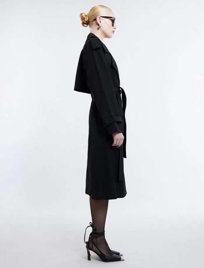 Women Belther Trench Coat Black BCBG Outerwear Women Belther Trench Coat Black BCBG Outerwear