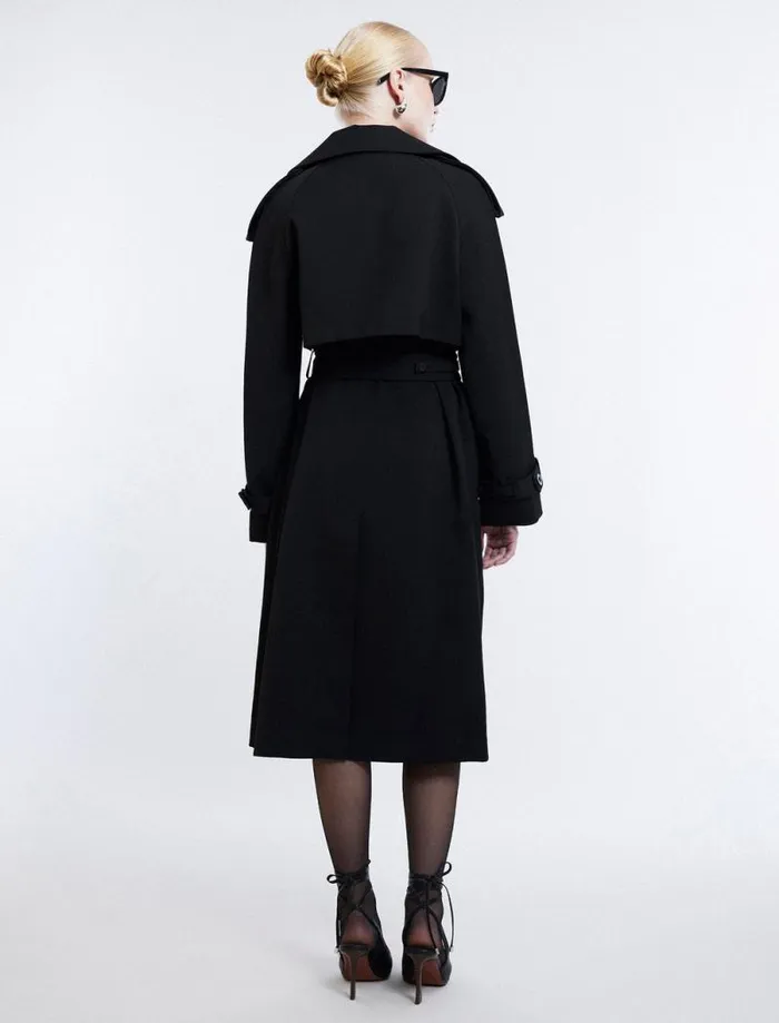Women Belther Trench Coat Black BCBG Outerwear Women Belther Trench Coat Black BCBG Outerwear