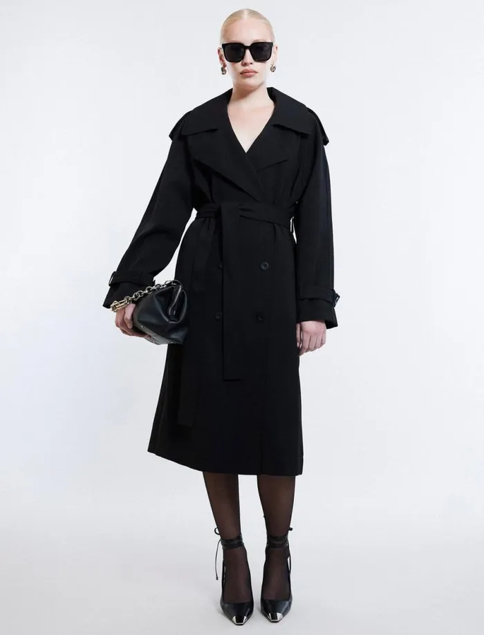 Women Belther Trench Coat Black BCBG Outerwear Women Belther Trench Coat Black BCBG Outerwear