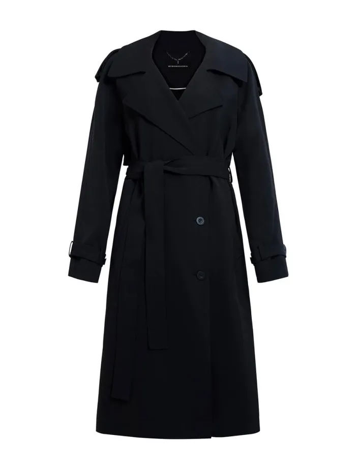 Women Belther Trench Coat Black BCBG Outerwear Women Belther Trench Coat Black BCBG Outerwear