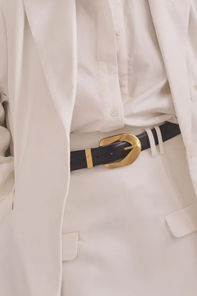 Women Belts DISSH ALBURY BLACK LEATHER BELT