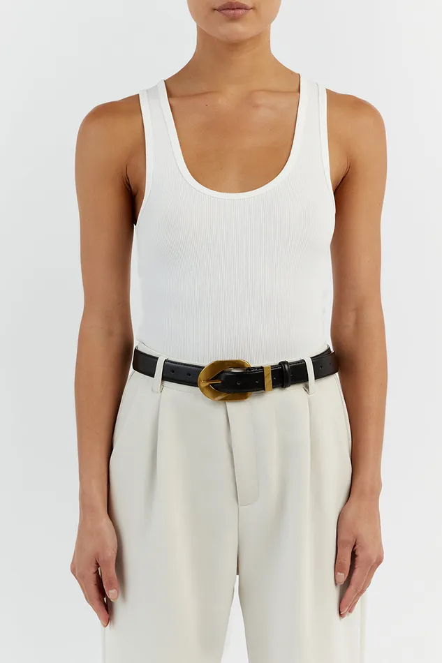 Women Belts DISSH ALBURY BLACK LEATHER BELT