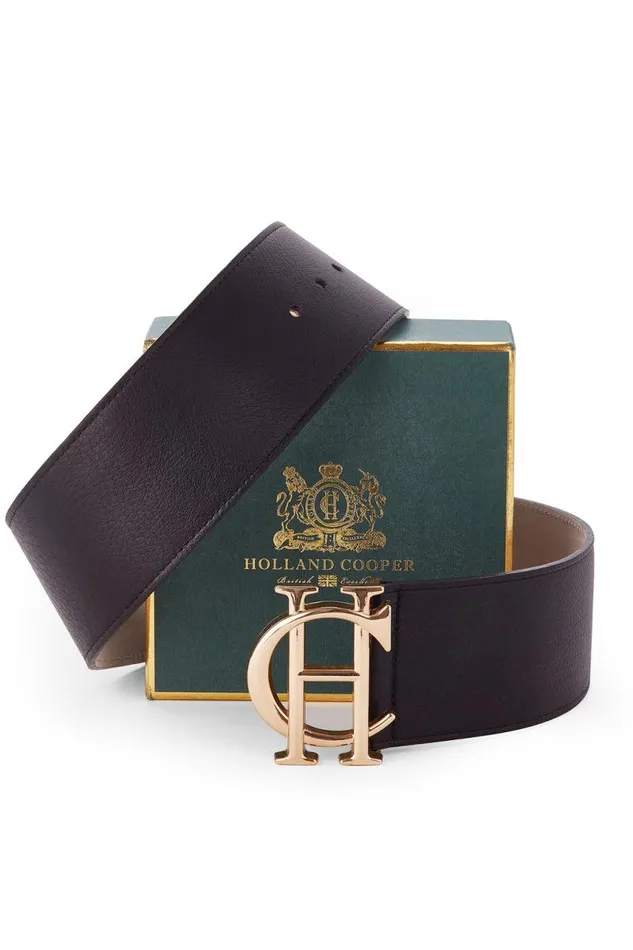 Women Belts Holland Cooper HC Wide Belt Black