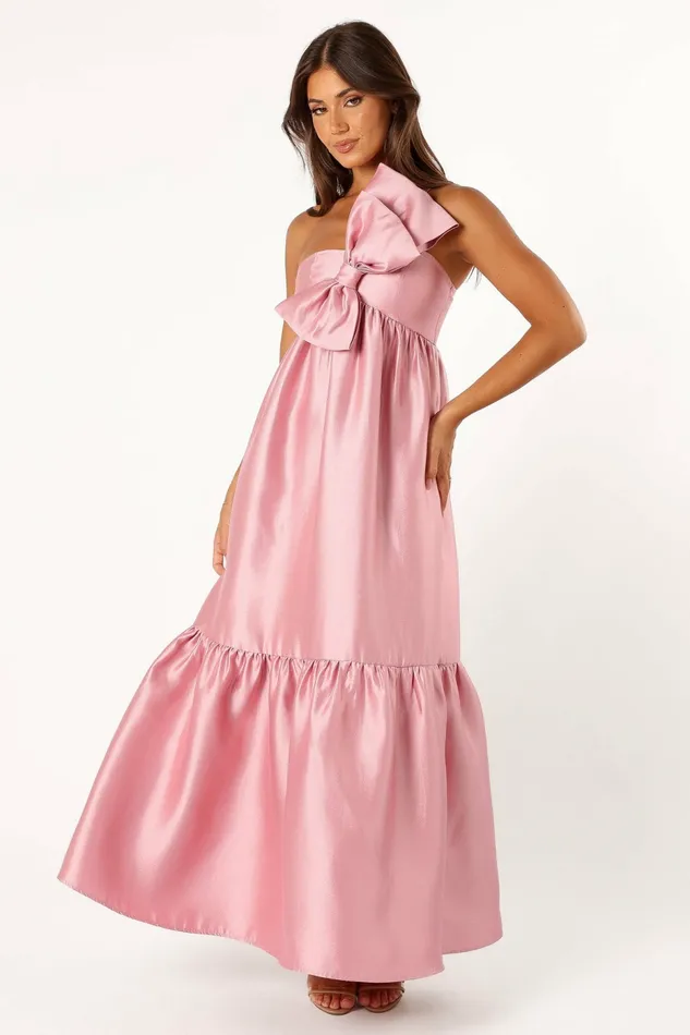 Women Betina Bow Front Maxi Dress Dusty Rose Event Dresses Petal and Pup