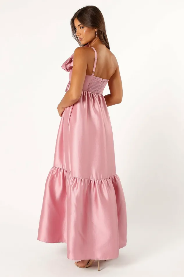 Women Betina Bow Front Maxi Dress Dusty Rose Event Dresses Petal and Pup