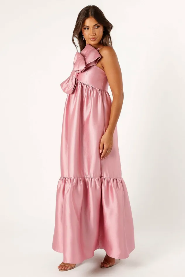 Women Betina Bow Front Maxi Dress Dusty Rose Event Dresses Petal and Pup