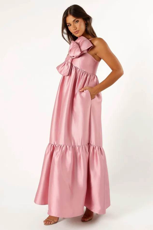 Women Betina Bow Front Maxi Dress Dusty Rose Event Dresses Petal and Pup