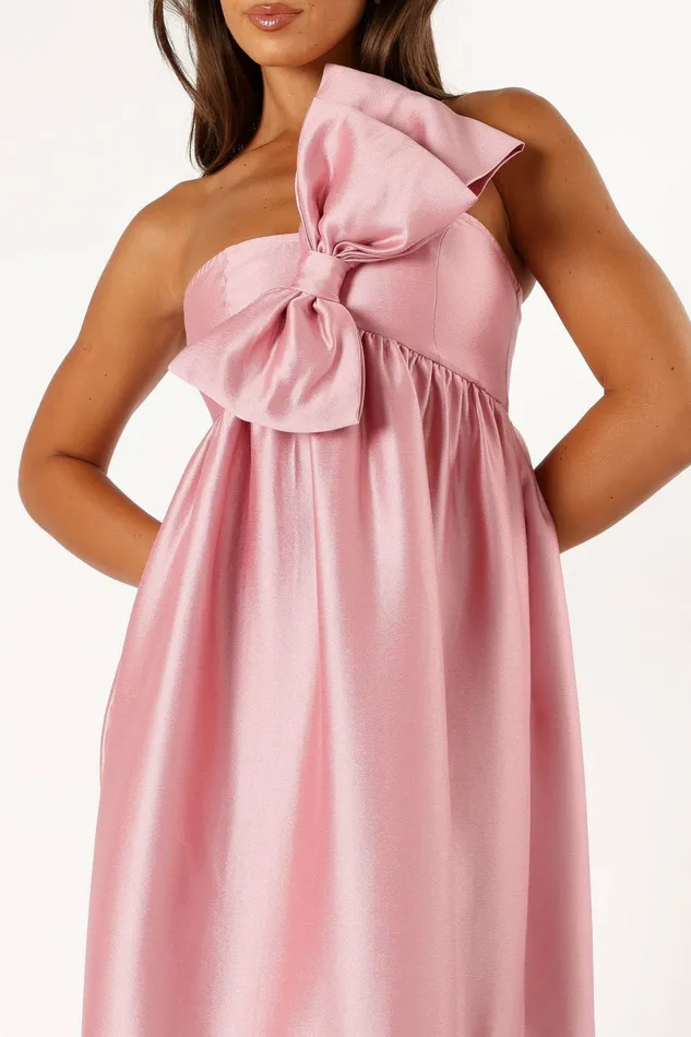 Women Betina Bow Front Maxi Dress Dusty Rose Event Dresses Petal and Pup