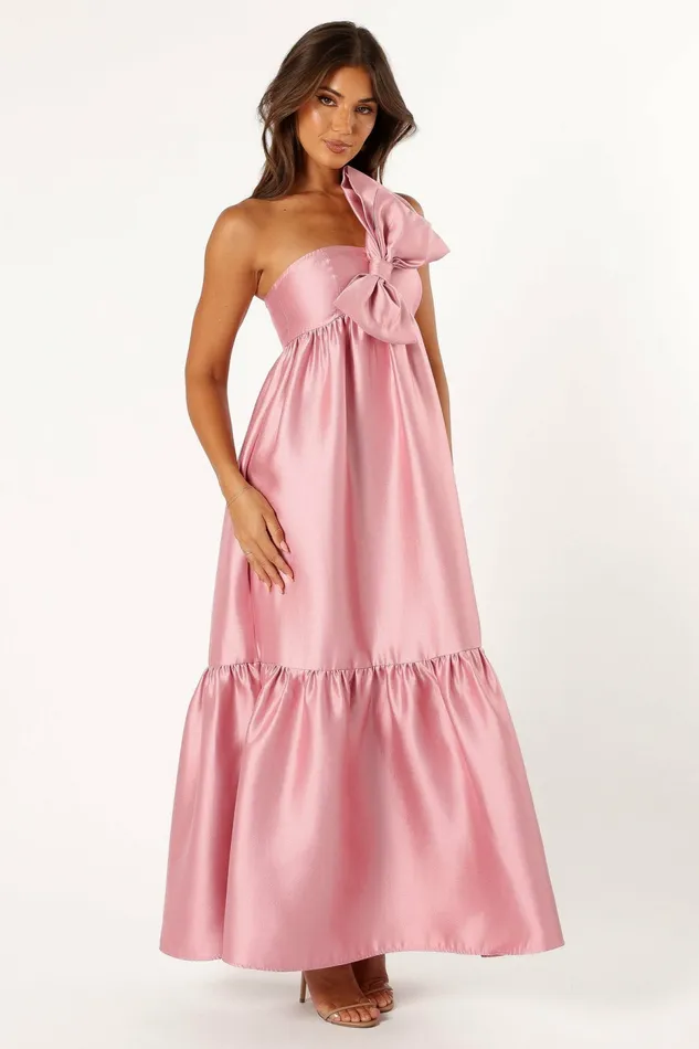 Women Betina Bow Front Maxi Dress Dusty Rose Event Dresses Petal and Pup