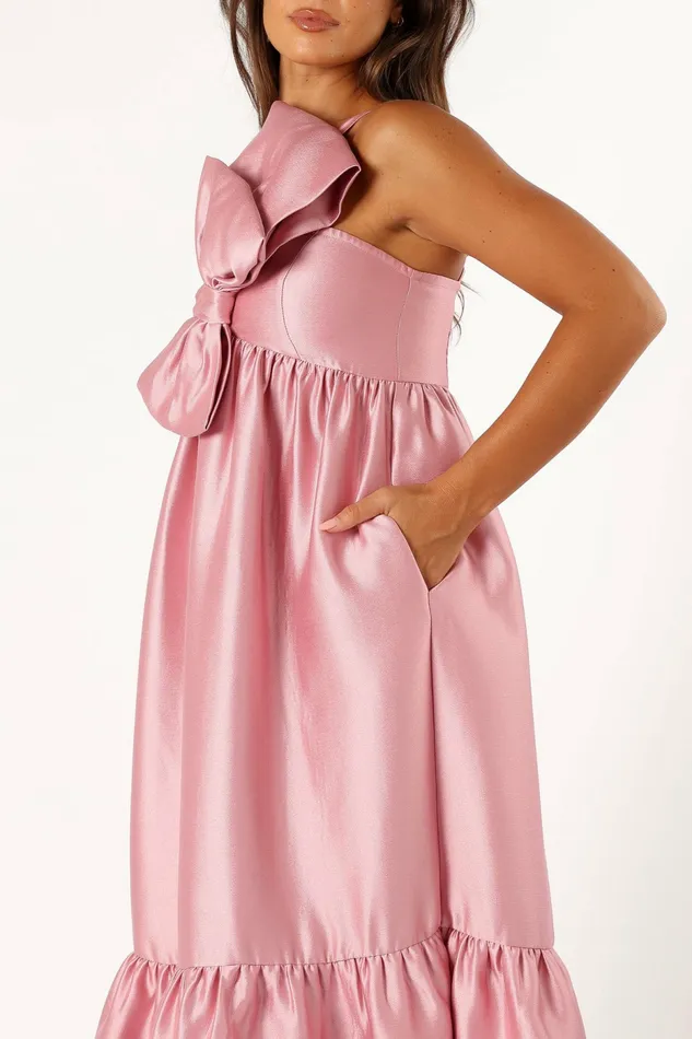 Women Betina Bow Front Maxi Dress Dusty Rose Event Dresses Petal and Pup