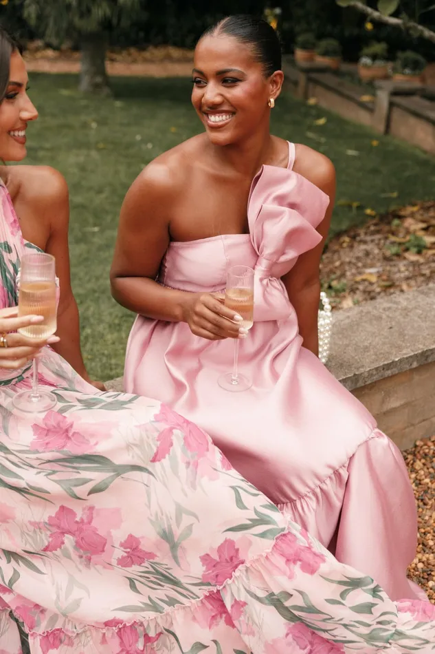 Women Betina Bow Front Maxi Dress Dusty Rose Event Dresses Petal and Pup