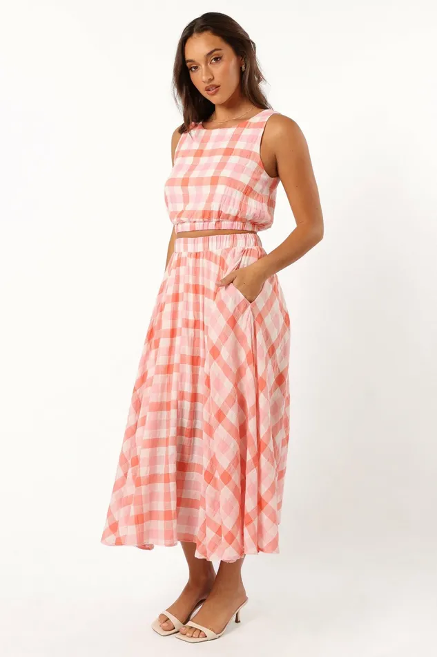 Women Betty Midi Skirt Rosey Pink Matching Sets Petal and Pup