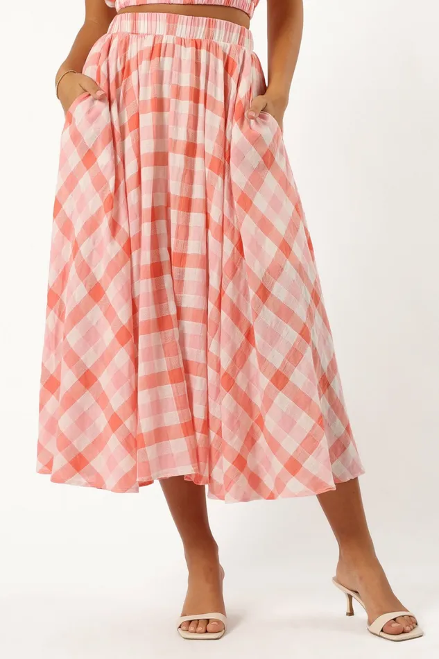 Women Betty Midi Skirt Rosey Pink Matching Sets Petal and Pup