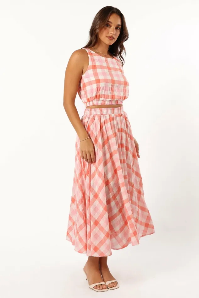 Women Betty Midi Skirt Rosey Pink Matching Sets Petal and Pup