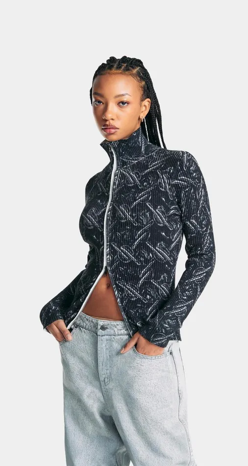 Women Black Alora Bubblewrap Knit Cardigan Daily Paper Hoodies and Sweaters Women Black Alora Bubblewrap Knit Cardigan Daily Paper Hoodies and Sweaters