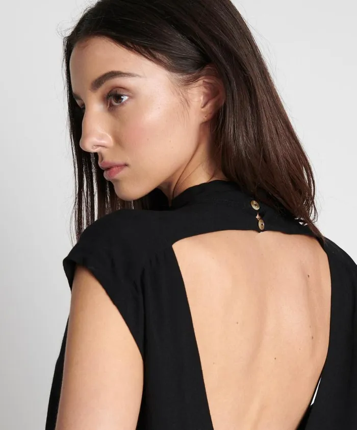Women BLACK CREPE BUBBLE TOP One Teaspoon Tops Women BLACK CREPE BUBBLE TOP One Teaspoon Tops