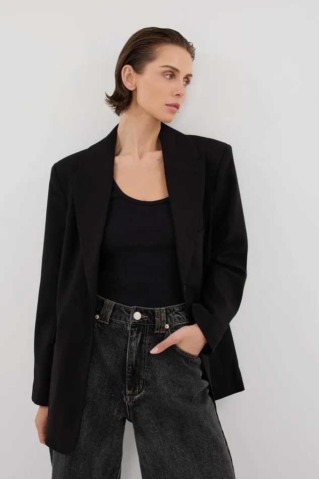 Women Blazers DISSH HARLEY BLACK BOYFRIEND BLAZER