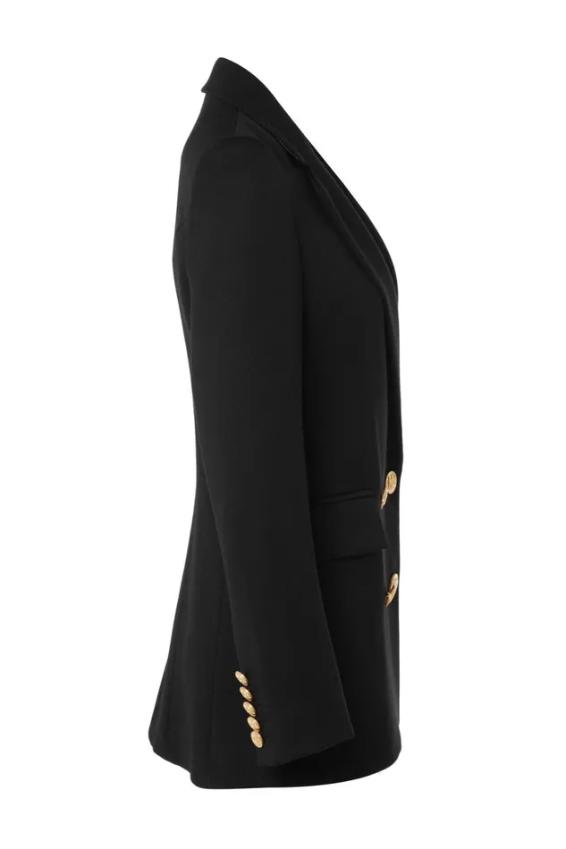 Women Blazers Holland Cooper Double Breasted Blazer Black Twill