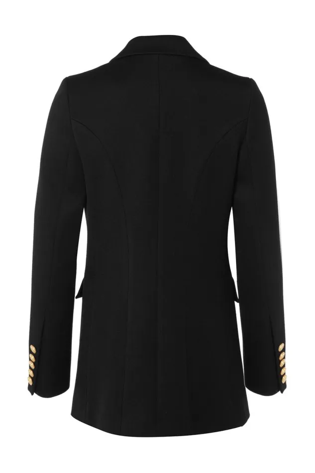 Women Blazers Holland Cooper Double Breasted Blazer Black Twill
