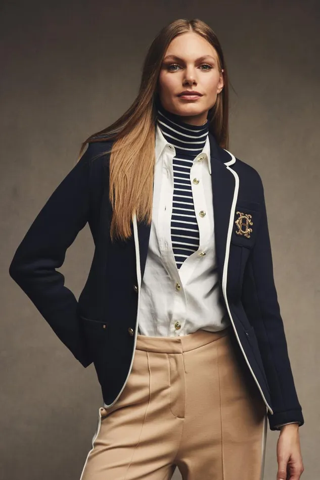 Women Blazers Holland Cooper Henley Blazer Ink Navy