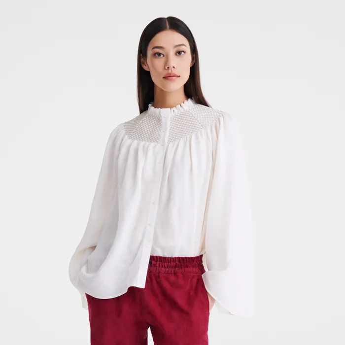 Women Blouse Ecru Tops and Blouses Longchamp Women Blouse Ecru Tops and Blouses Longchamp