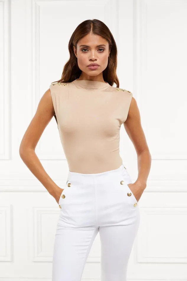 Women Bodysuits Holland Cooper Harper Bodysuit Light Camel