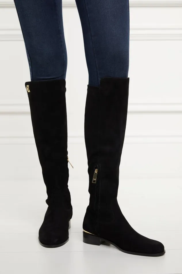 Women Boots Holland Cooper Albany Knee Boot Black Suede Women Boots Holland Cooper Albany Knee Boot Black Suede