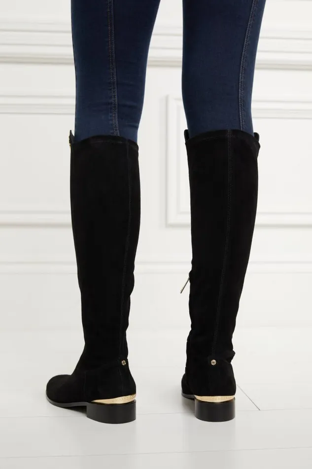 Women Boots Holland Cooper Albany Knee Boot Black Suede Women Boots Holland Cooper Albany Knee Boot Black Suede