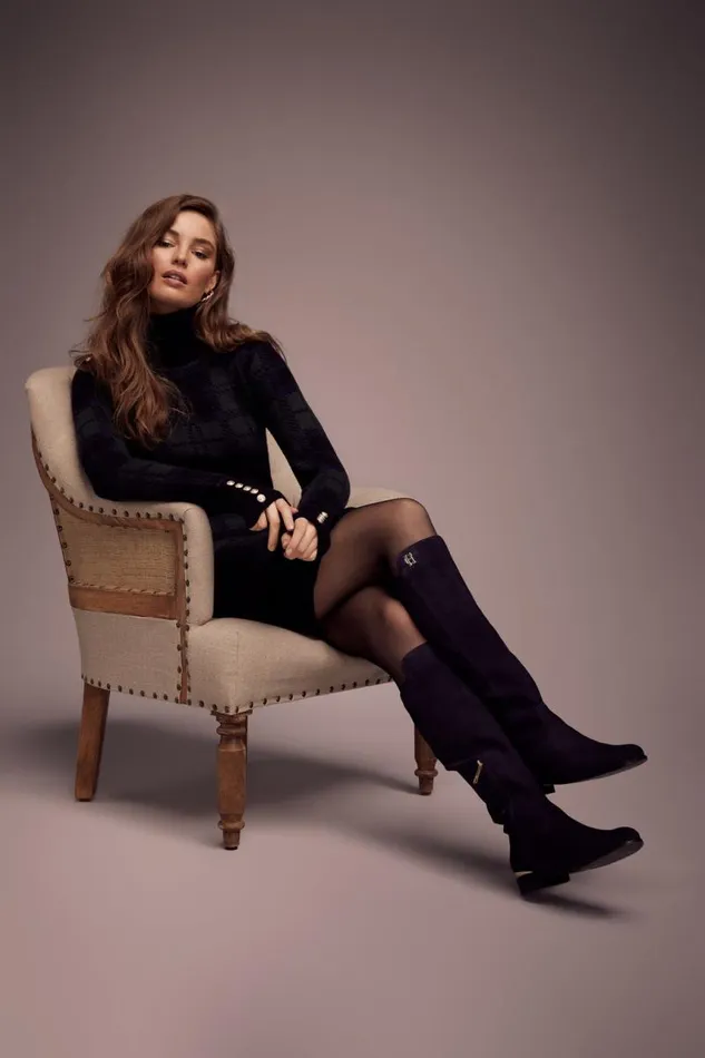 Women Boots Holland Cooper Albany Knee Boot Black Suede Women Boots Holland Cooper Albany Knee Boot Black Suede