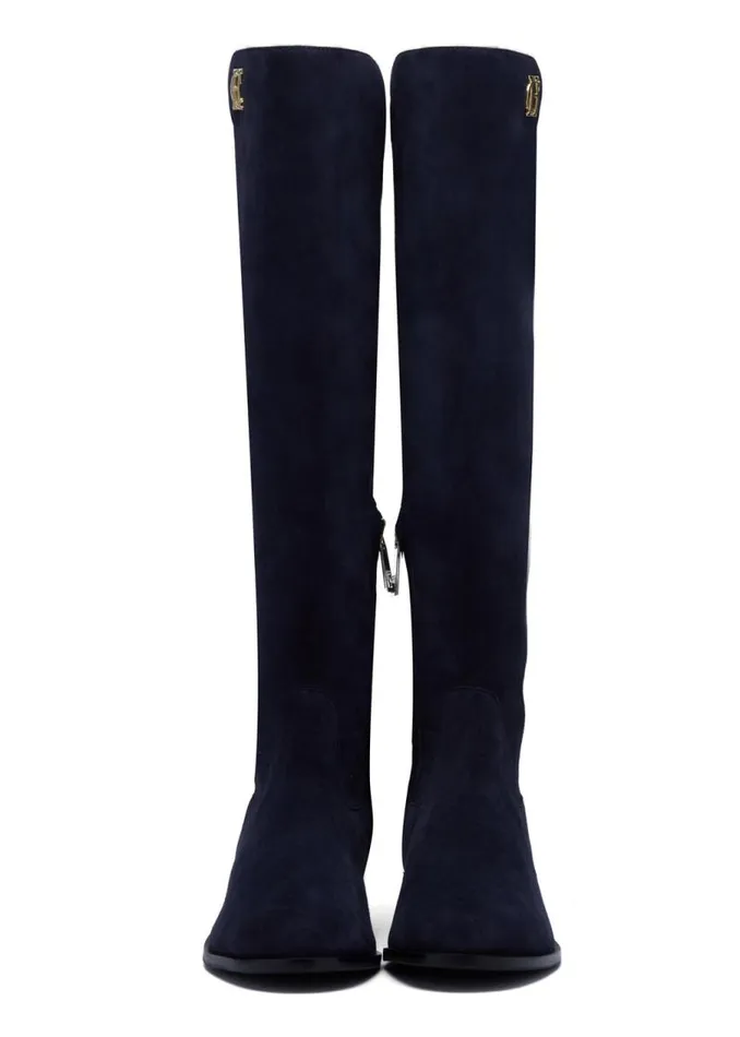Women Boots Holland Cooper Albany Knee Boot Ink Navy Suede