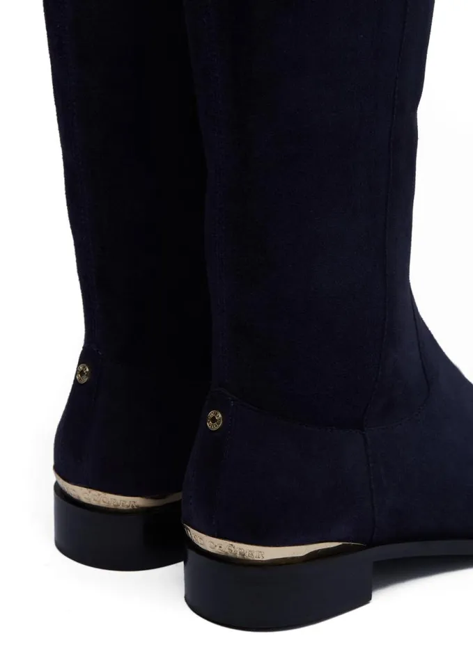 Women Boots Holland Cooper Albany Knee Boot Ink Navy Suede