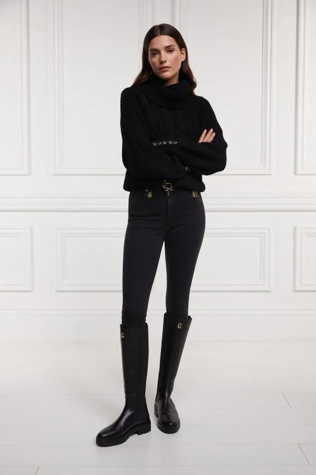 Women Boots Holland Cooper Astoria Knee Boot Black Women Boots Holland Cooper Astoria Knee Boot Black
