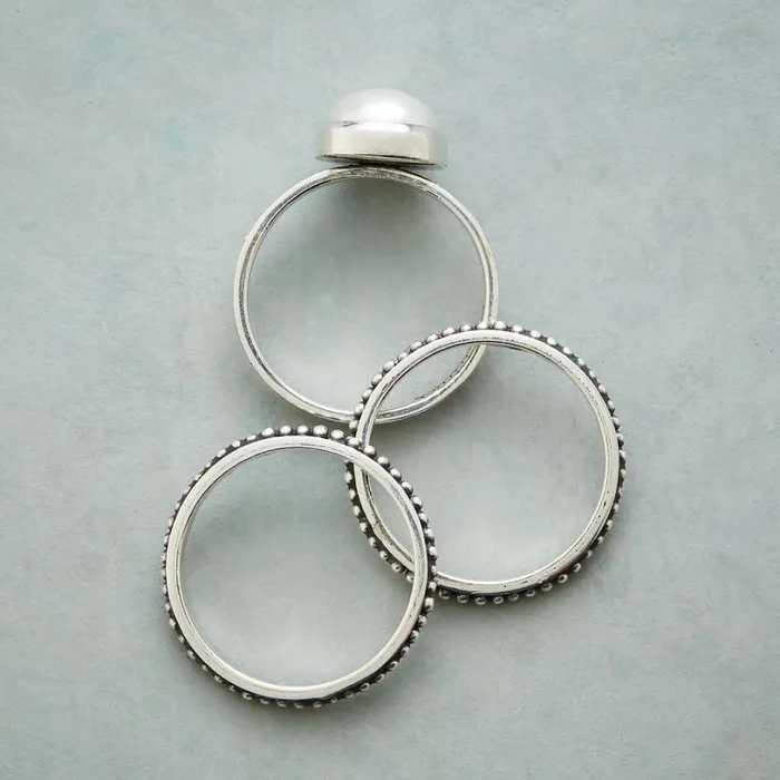 Women Boundaries Pearl Ring Trio Sundance Catalog Rings