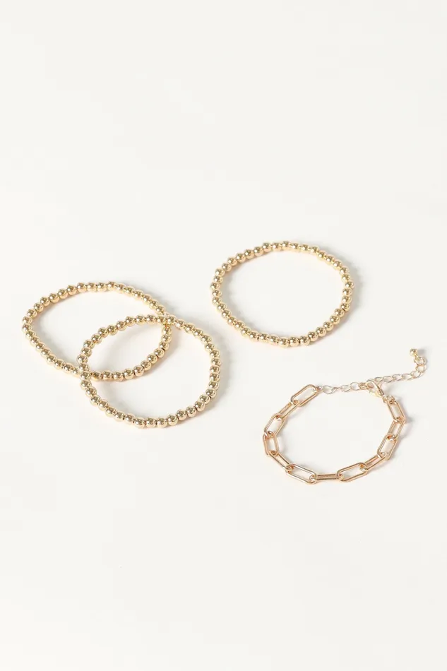 Women Bracelets Petal and Pup Kaleigh Stacked Bracelets Gold